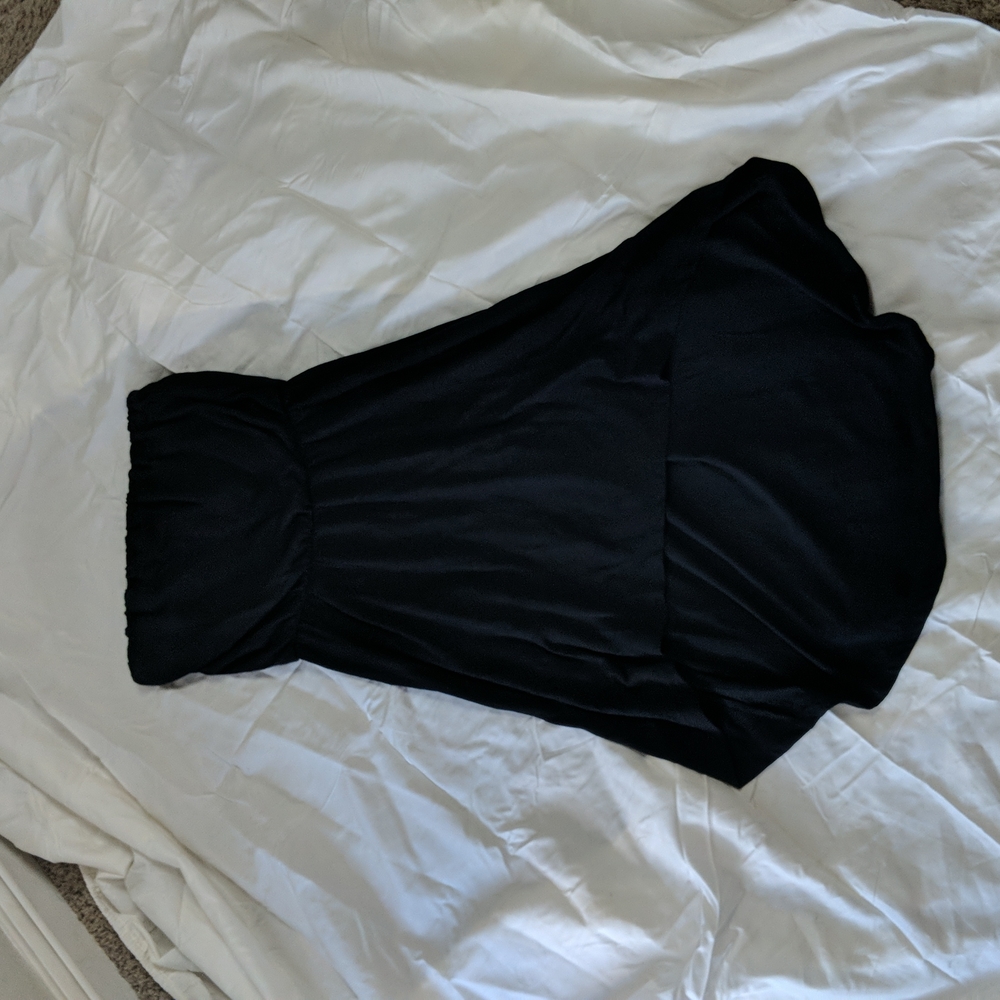 Strapless Black High Low Dress
